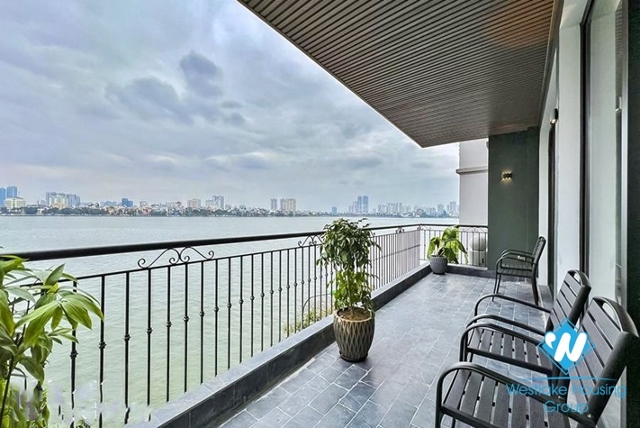 Lake view and Indochina style 3 beds apartment for rent in Dang Thai Mai st, Tay Ho